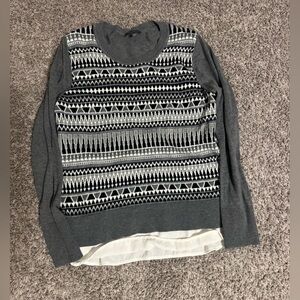The Limited Gray and Black Patterned Sweater